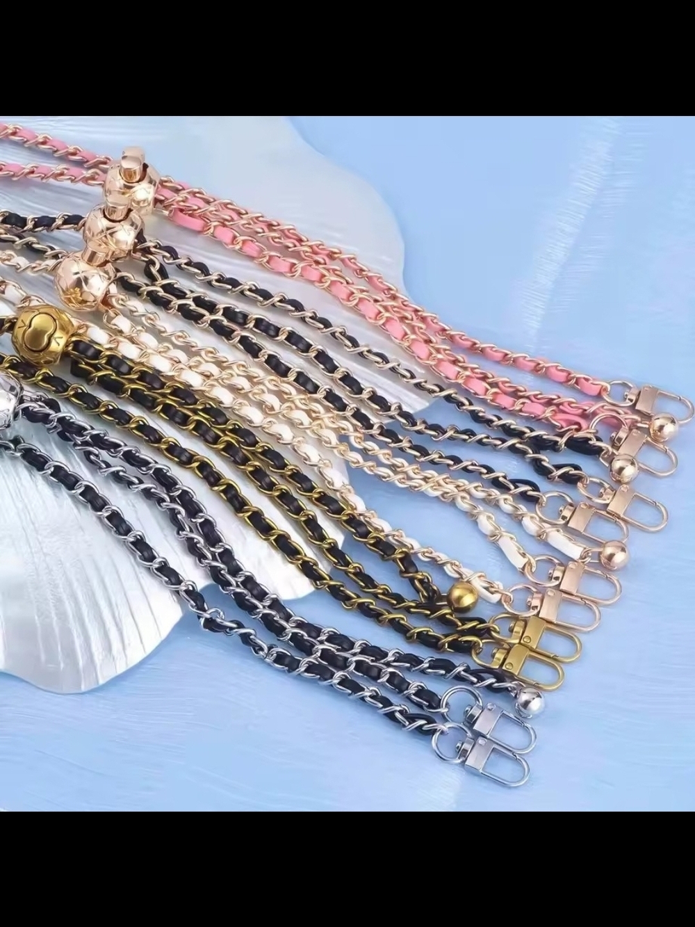 Adjustable Ball Bag Chain Metal Link Shoulder Bag Strap